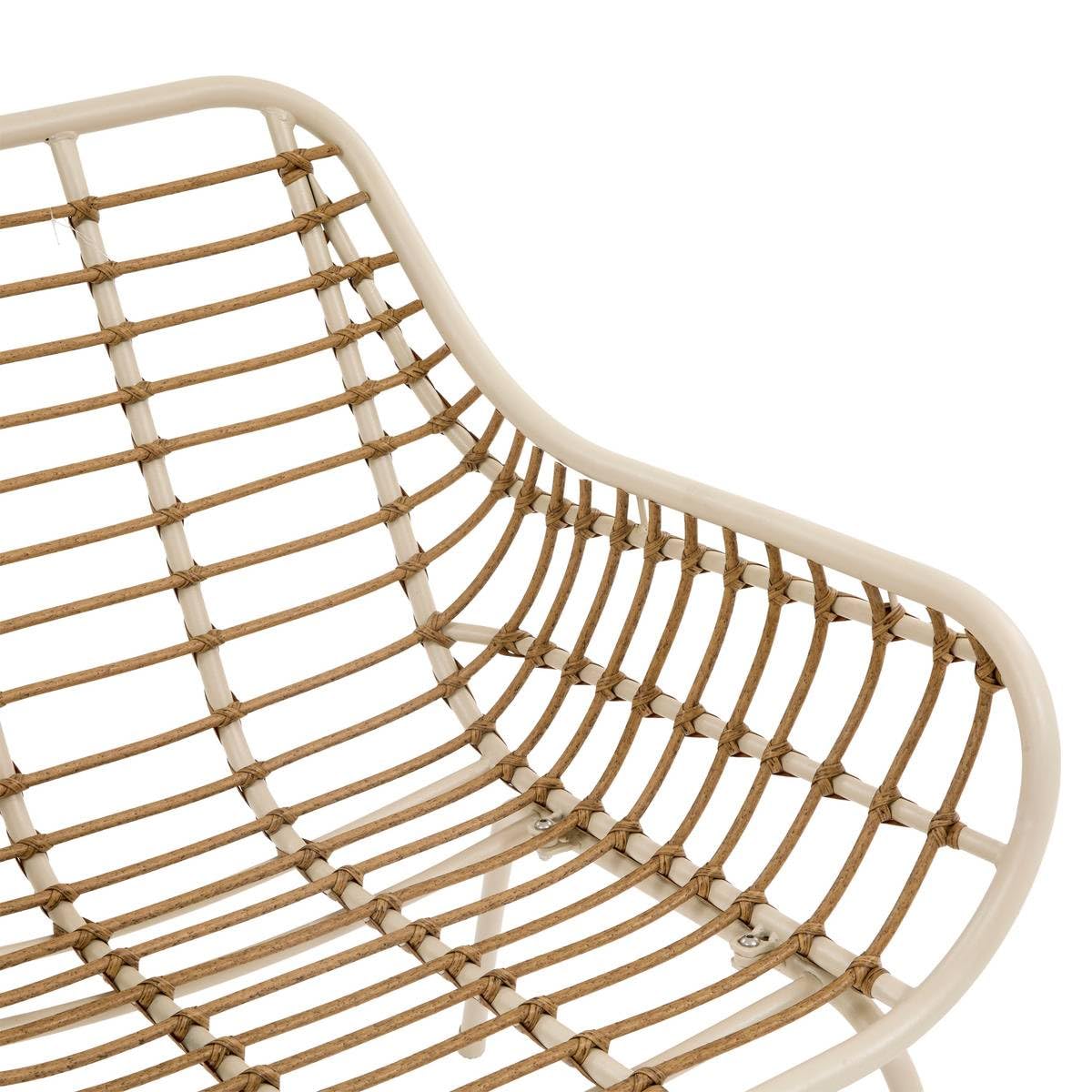 HESPERIDE - Conjunto de Muebles de jardín Paopao Beige Arcilla, 4 plazas, Resistente a la corrosión, Cojines cómodos, 2 sillones, 1 sofá, 1 Mesa Baja