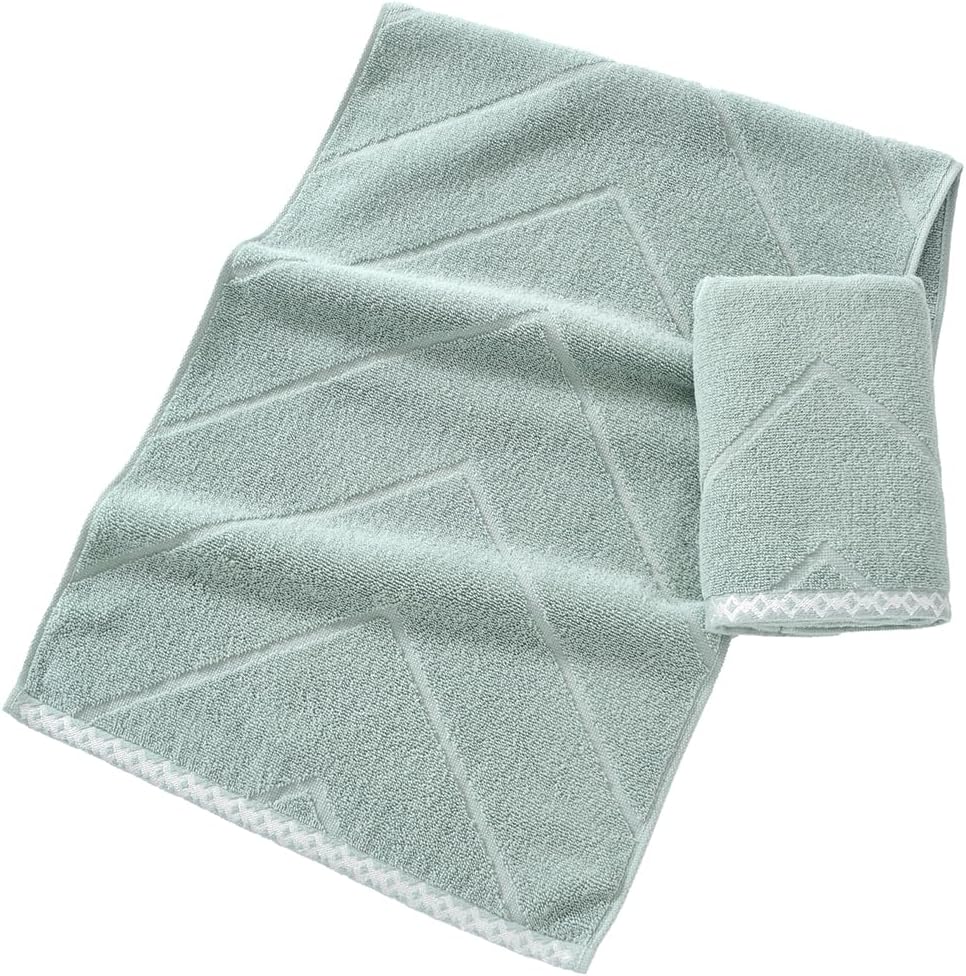 sense gnosis Sage Green Hand Towel Set of 2 Striped Weave 100% Cotton Super Soft Highly Absorbent Quick Dry Decorative Hand Towels for Bathroom 13x 29 Inch - Image 7