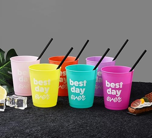 Miniatura 6 de ALINK Paquete de 500 popotes desechables de plástico negro, pajitas rectas envueltas individualmente, 7.75 x 0.23 pulgadas