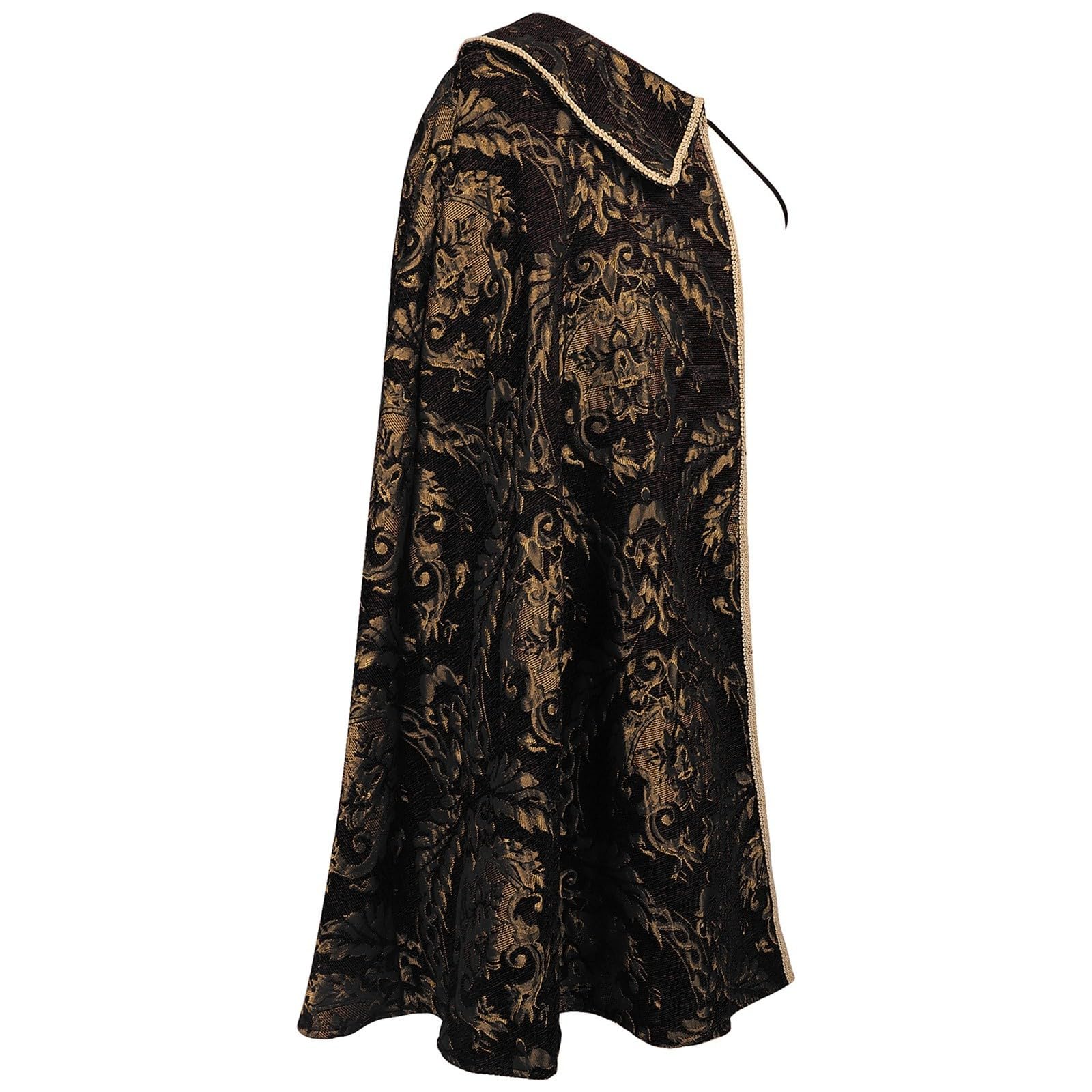 Generisch Cape médiévale unisexe pour LARP Renaissance Cosplay Cape Halloween Costume Noble Tudor Roi Costume Poncho Renaissance Demi-épaule Robe à thème Fête Cloak Déguisement