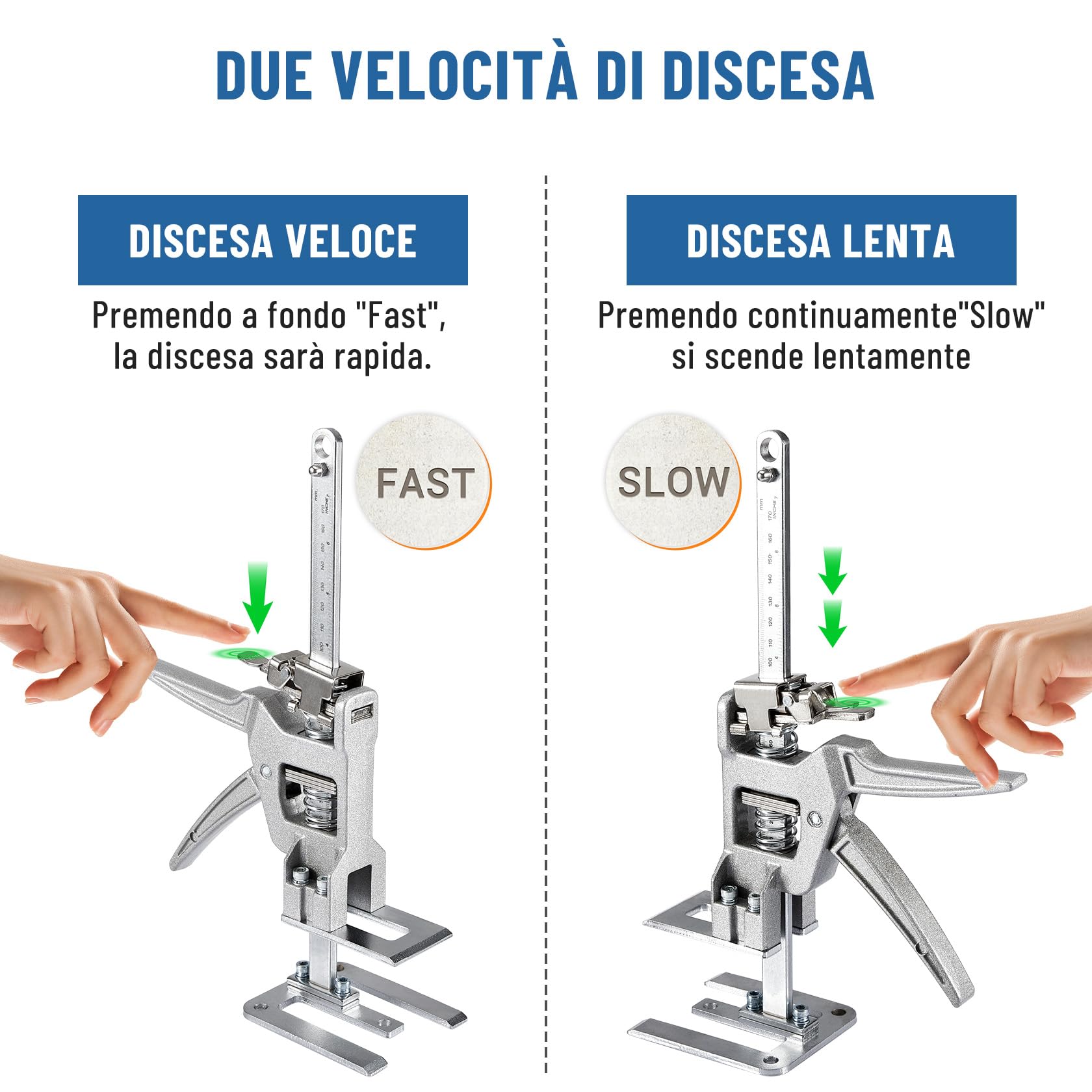 2Pcs Sollevatore Mobili, Alzalastre per Cartongesso con Scala di Precisione, Solleva per Mobili Pesanti, Sollevatore Porte, Sollevatore Piastrelle, Capacità di Carico 400KG