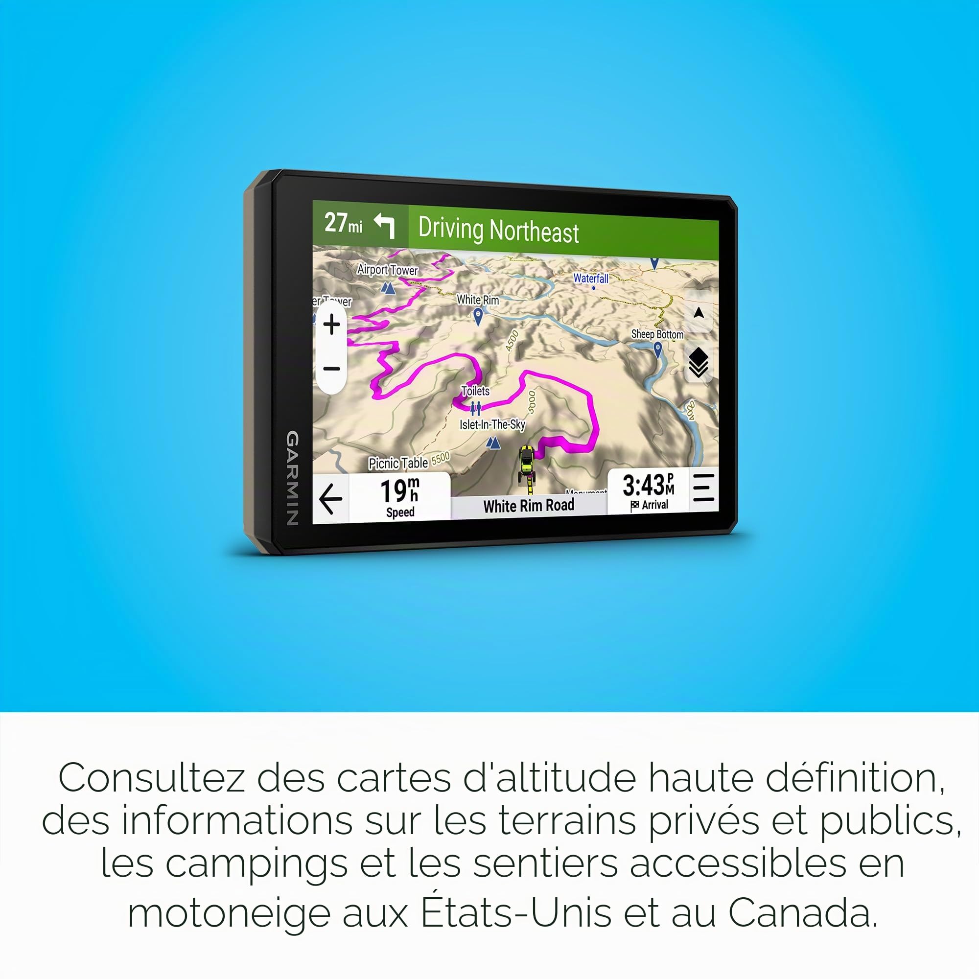 Garmin Tread® 2, Powersport Navigator, Affichage Convivial avec Gants de 6 Pouces, conçu pour Les Conditions météorologiques extrêmes, cartographie préchargée, sentiers de motoneige pour Les