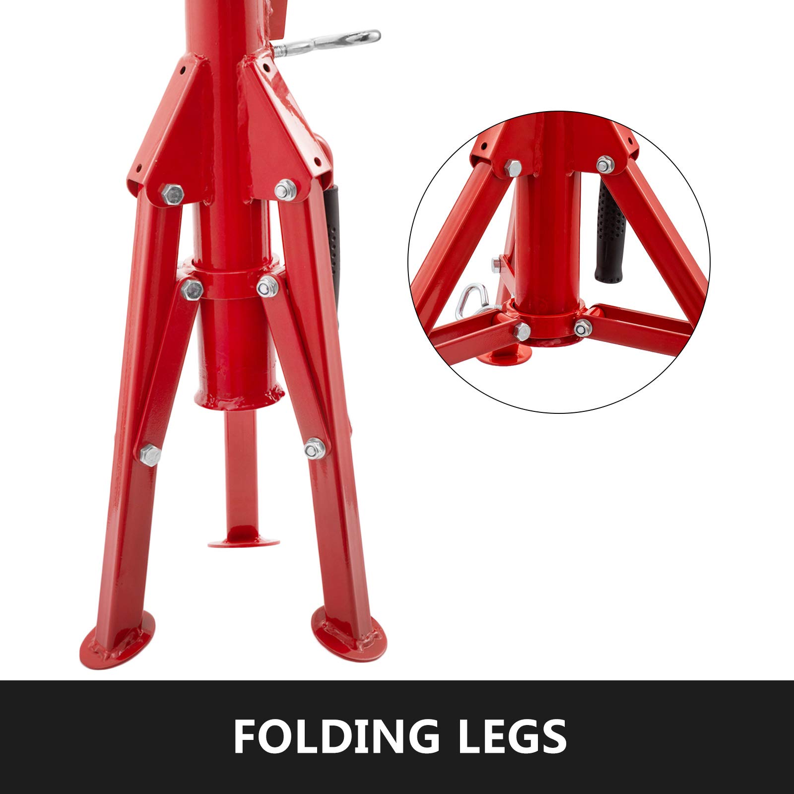 Mophorn Pipe Jack Stand With 4Ball Transfer VHead and Folding Legs