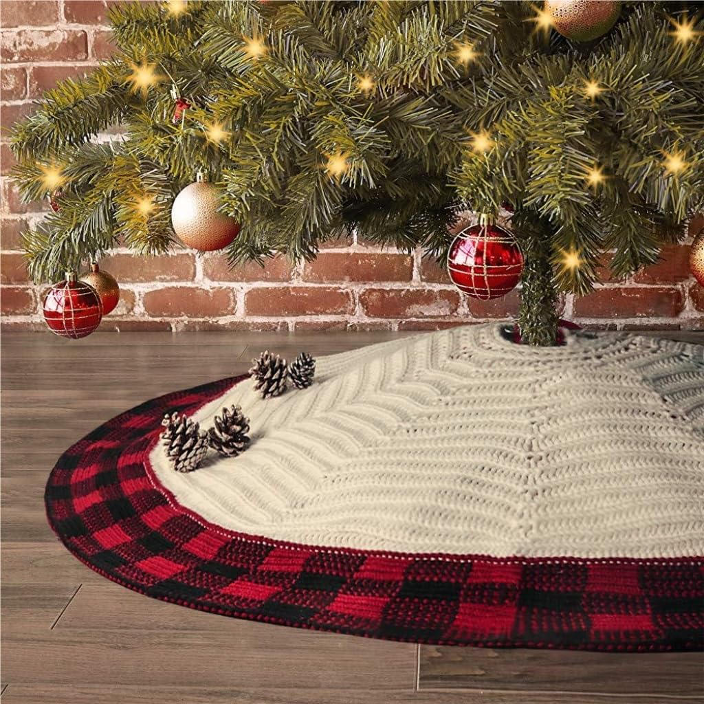 Tree Skirt Christmas Christmas Tree Skirt Christmas Decoration Knitted Tree Skirt Tree Bottom Apron Christmas Tree Skirt Decoration Christmas Tree Skirts