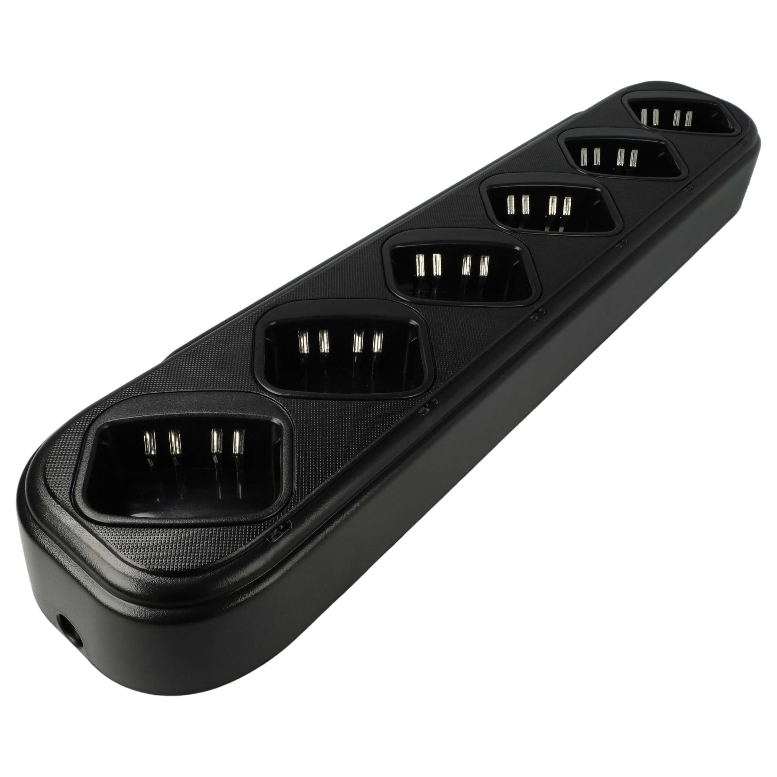 vhbw Cargador 6 Compartimentos Compatible con Motorola NNTN5510BR baterías de Radio - Estación de Carga + Fuente de alimentación, 8,4 V, 0,4 A