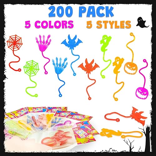 Miniatura 8 de Golosinas de Halloween sin dulces a granel para niños, manos pegajosas, suministros de fiesta para niños pequeños, paquete de 100 unidades, cesta de