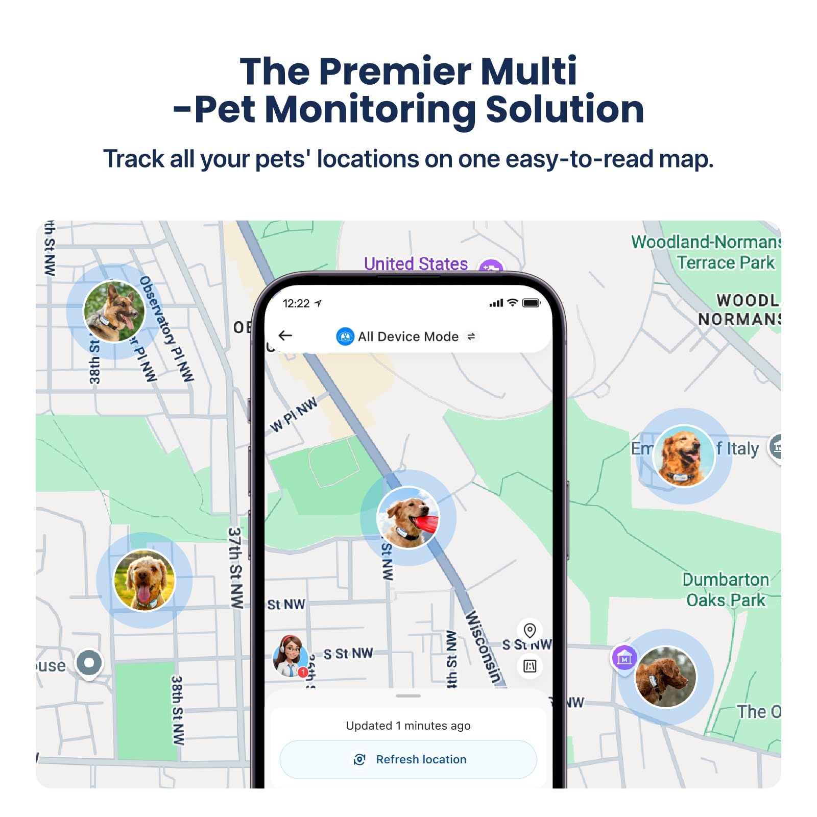 AI GPS Tracker for Dogs, Real Time Location and AI Vet Health Management, Electronic Fence, Waterproof, iOS and Android Compatible (White) - image 7