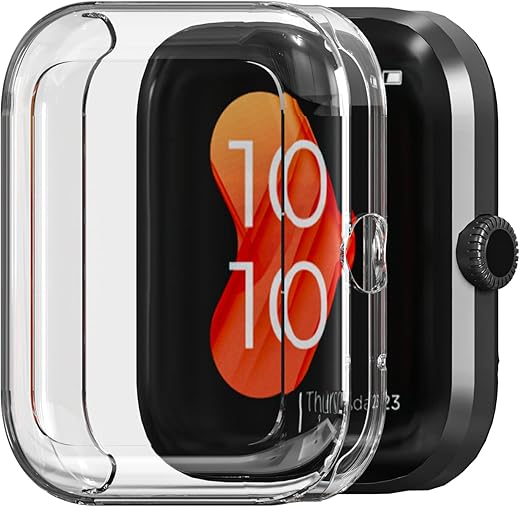 Lapster Case Cover Compatible for Boat xtend Watch Screen Guard and Noise ColorFit Pulse Grand (1.69″) TPU case Cover Ultra Clear & Unbreakable