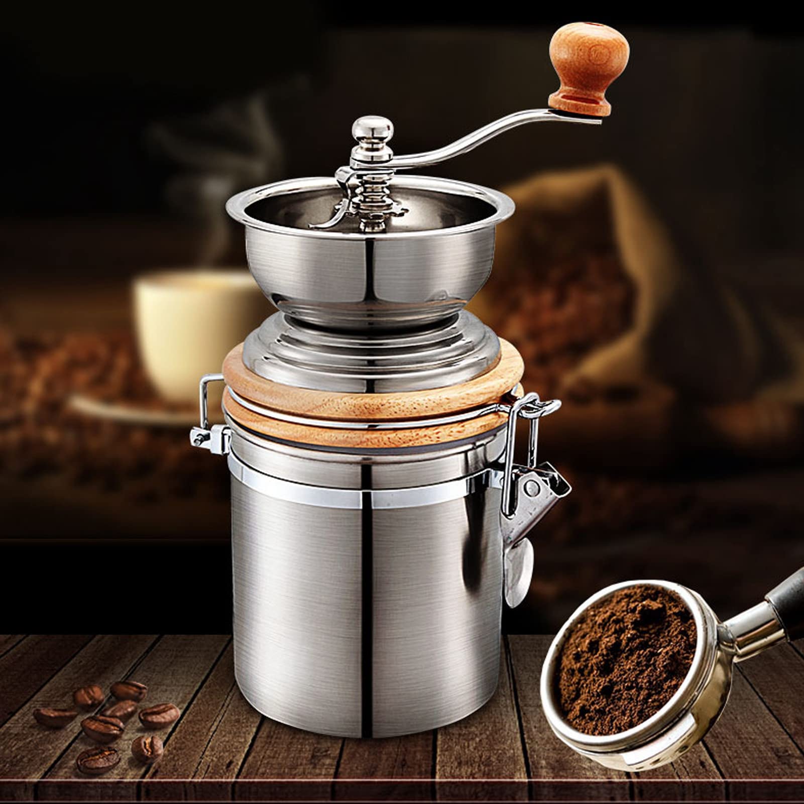 Amazon | Xcello ハンドコーヒー豆ミル 304 ステンレス鋼の小型手動