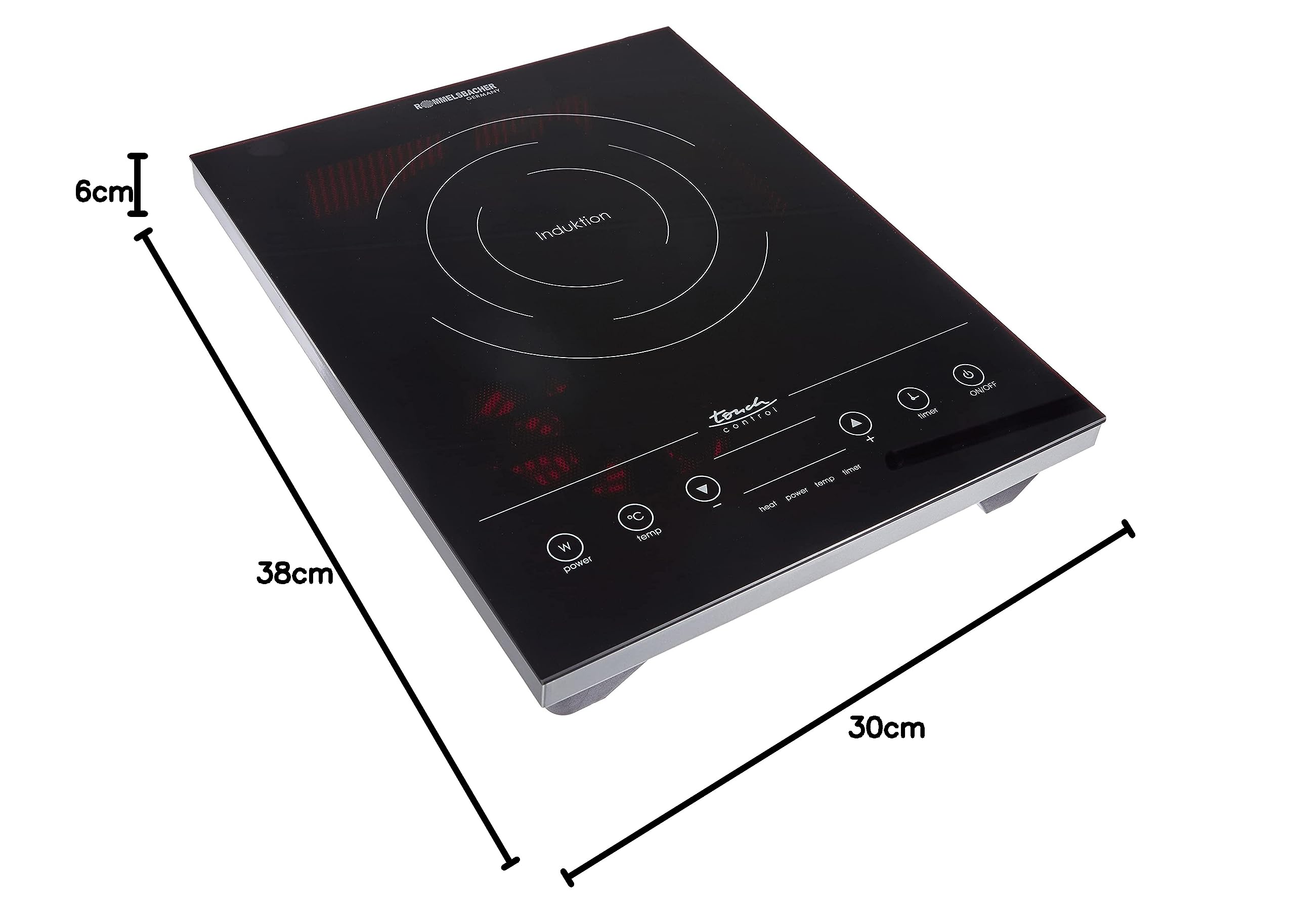 Rommelsbacher CT 2010/IN - Hornillo eléctrico, 2000 W, color gris y negro