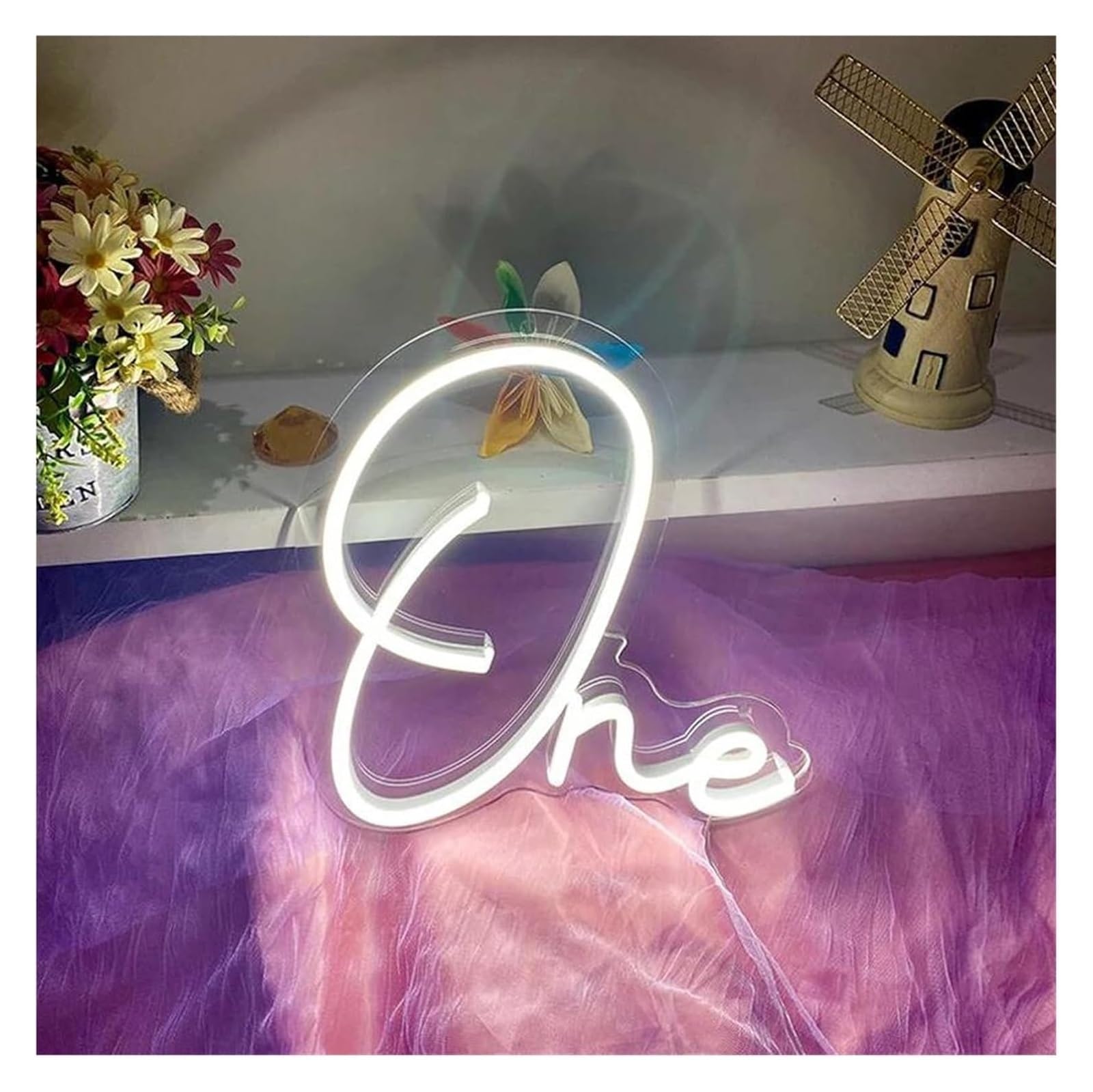 Insegna luminosa al neon con atmosfera rilassante,ideale per decorazioni murali uniche, per matrimoni(B)