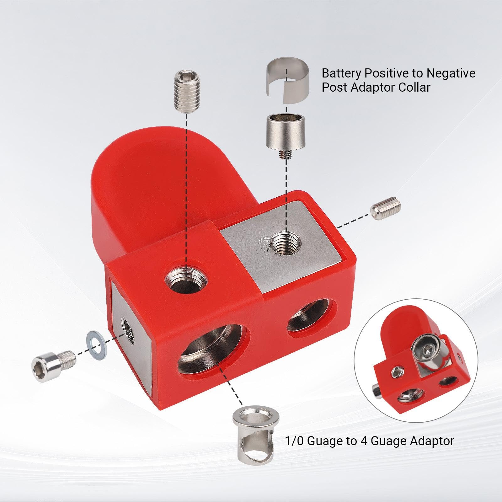 Connettore o per Terminali di Batteria Auto, Compatibile con 0/2/4 E 4/, per SUV E Autovetture.