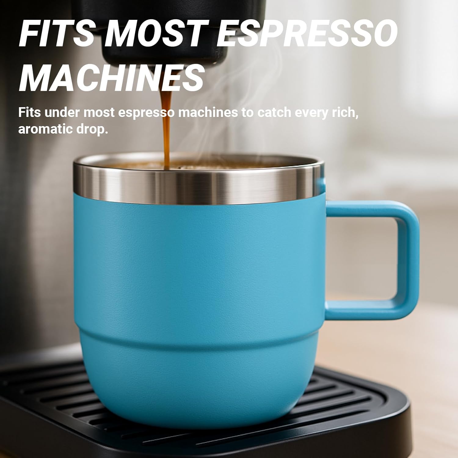 6 oz Espresso/Coffee Mug with Handle, Ceramic-Lined 18/8 Stainless Steel, Double-Wall Vacuum Insulated, Stackable, Dishwasher Safe, Fits Most Espresso Machines (Lilac, 2 Pack) - Image 5