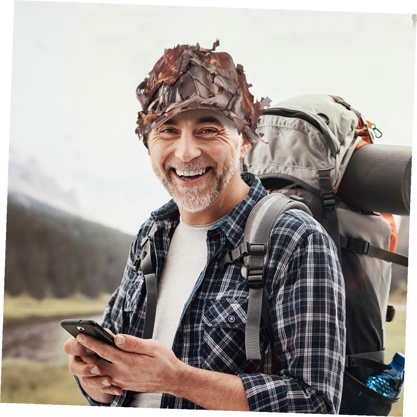 Cappello Caccia Camo con Visiera Regolabile per Sole Cappello con Design Foglia per attività Outdoor e Sportivi