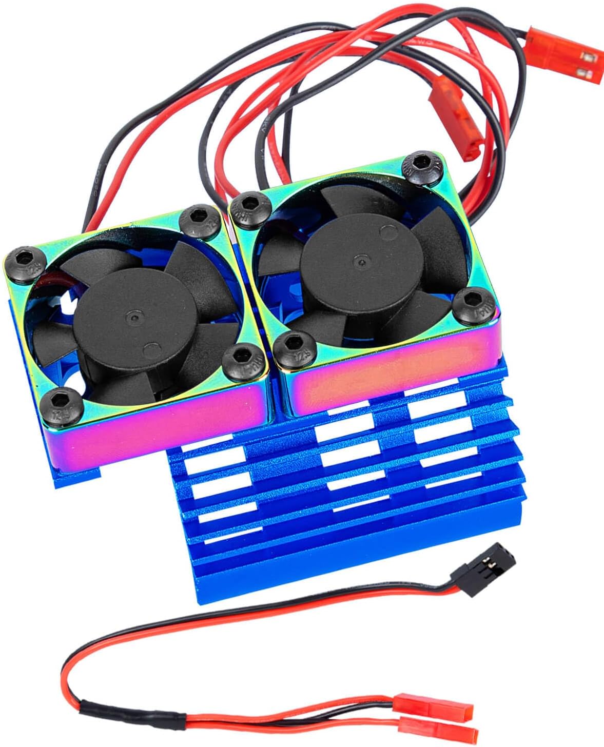 RC 30mm 28000rpm Twin Motor Fan with Metal Heatsink Brushless Motor Replacement Upgrades Part for 1/8 1/10 RC Car 540 550 F540 3650 3660 Motor.Motor Cooling Fans,Navy Blue(1PCS)
