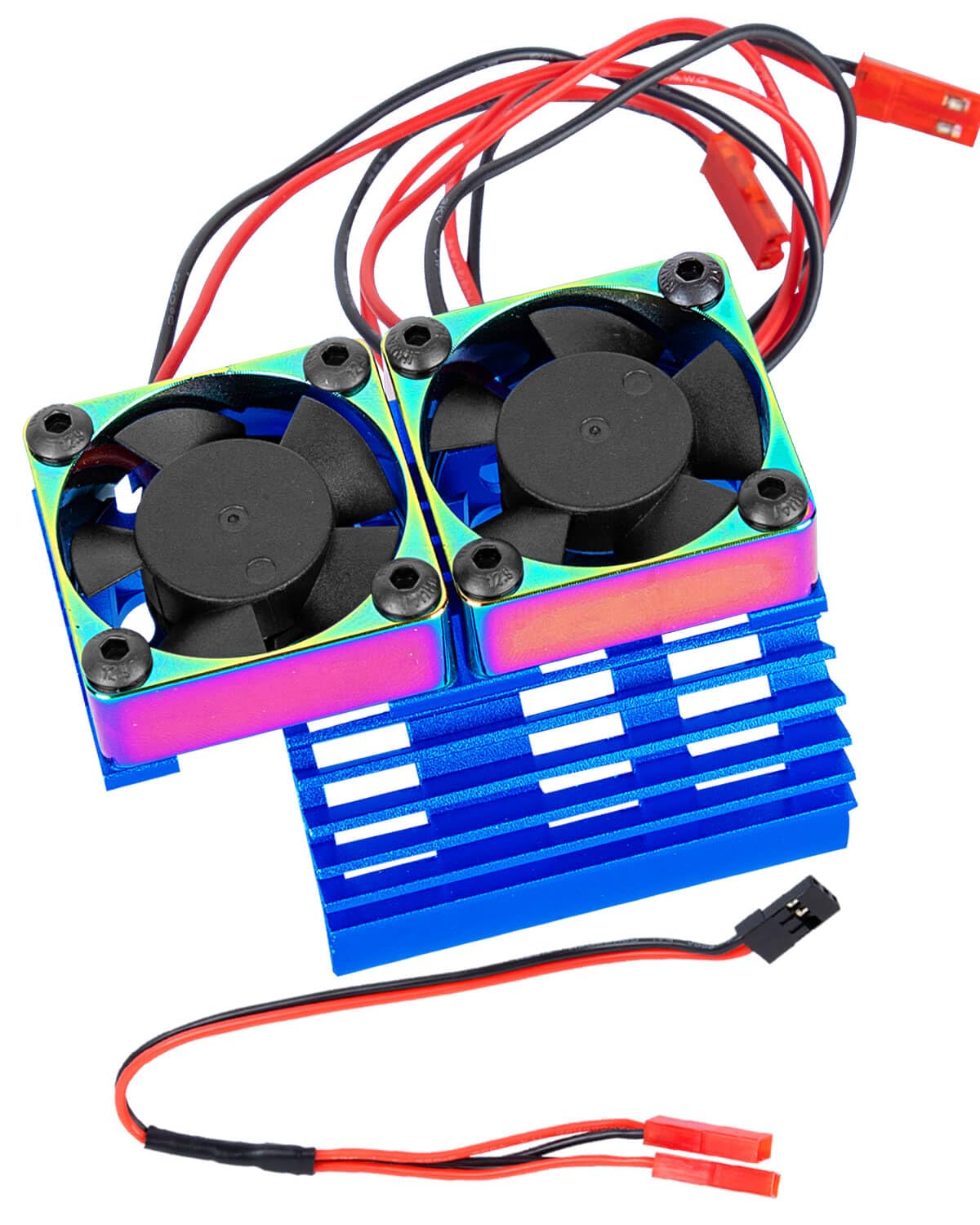 RCYouHott RC 30mm 28000rpm Twin Motor Fan with Metal Heatsink Brushless Motor Replacement Upgrades Part for 1/8 1/10 RC Car 540 550 F540 3650 3660 Motor.Motor Cooling Fans,Navy Blue(1PCS)