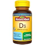 Nature Made Vitamin D3 1000 IU (25 mcg), Vitamin D Supplement for Bone, Teeth, Muscle and Immune Health Support, 100 Softgels, 100 Day Supply