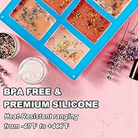 Vista 2 de Paquete de 2 moldes de silicona para jabón, 6 cavidades rectangulares de silicona, ideales para moldes de jabón caseros, molde de chocolate, molde