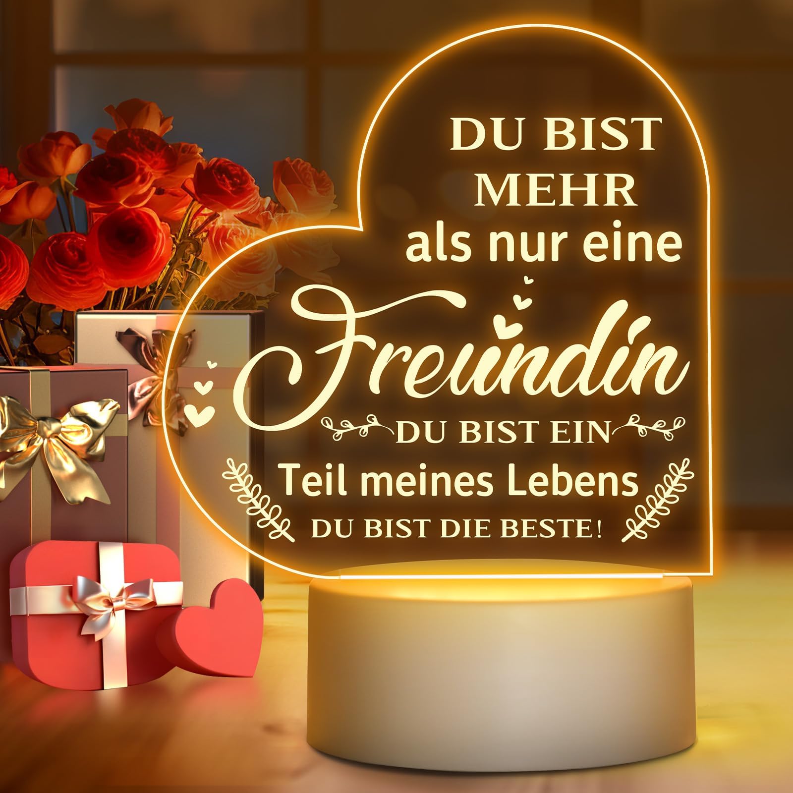 Winzwon Beste Freundin Geschenke, Geschenk für Sie, Valentinstag Deko Nachtlicht, Geschenke für