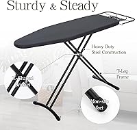 Vista 19 de Tabla de Planchar de Tamaño Completo, BlissBoard 43"x13" Tabla de Hierro Robusta y de Alta Resistencia con Soporte para Plancha, Funda Resistente al