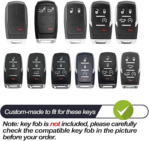 Miniatura 2 de MECHCOS Compatible con Dodge RAM 1500 2500 3500 4500 5500 Truck Pickup Rojo TPU Key Fob Funda Funda Soporte Remoto Protector de piel Accesorios de