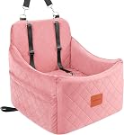 Dog Car Seats for Small Medium Dogs, Portable Detachable Washable Puppy Car Seat for Dog Up to 35lbs, Pet Booster Seat with Storage Pockets and Safety Belt (Black, Medium)