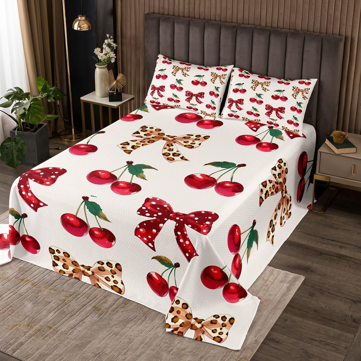 jejeloiu Cartoon Bear Bedspread King Size Kids, Cute Animals Coverlet Set for Boys Girls, Kawaii Zoo Brown Quilted Coverlet Microfiber