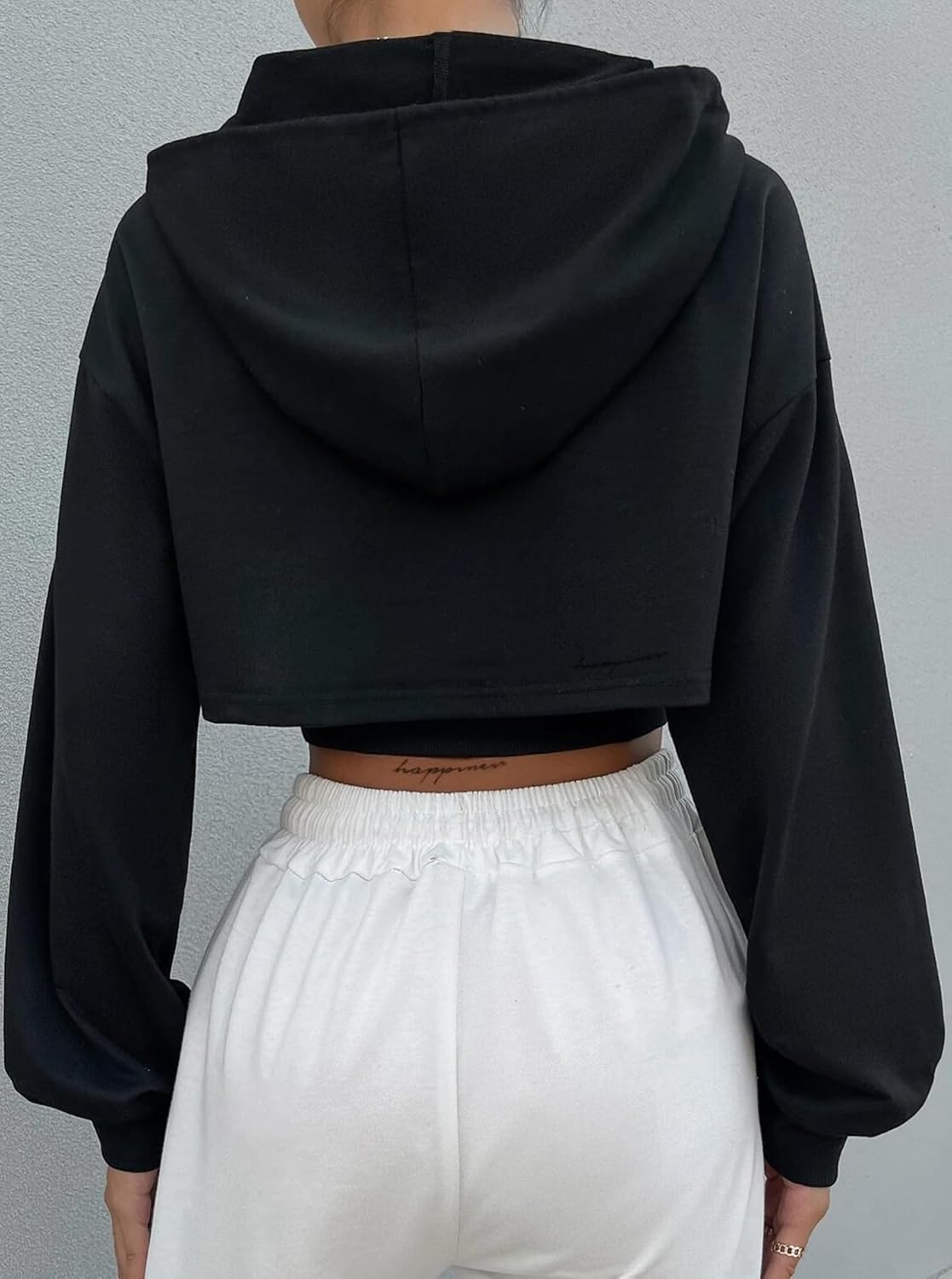 LovelyWholesale Womens Super Cropped Hoodie Sweatshirts - Image 2