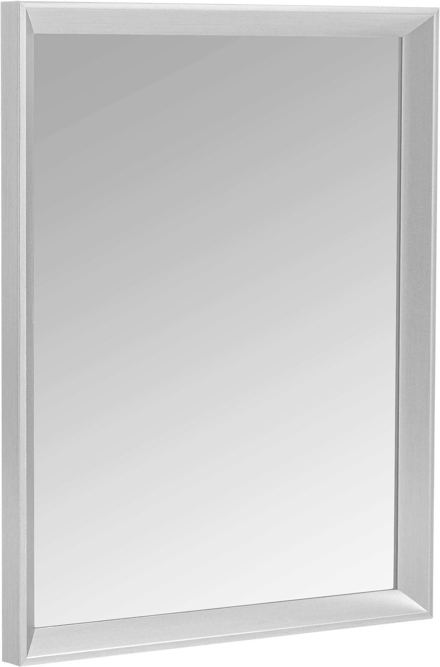 AmazonBasics Rectangular Wall Mirror 41 x 51 cm - Peaked Trim, Nickel