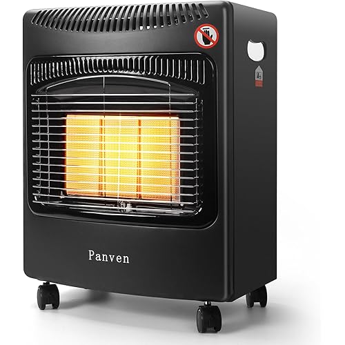 Propane Patio Heater, 18,000 BTU Propane Heater Outdoor, Infrared Gas Heaters with Regulator, Outdoor Heaters for Patio