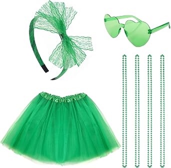 80s Women Tutu Costume Accessories Blue Tutu Women Striped Sock Sunglasses Lace Headband Skirt Necklace Halloween Mardi Gras
