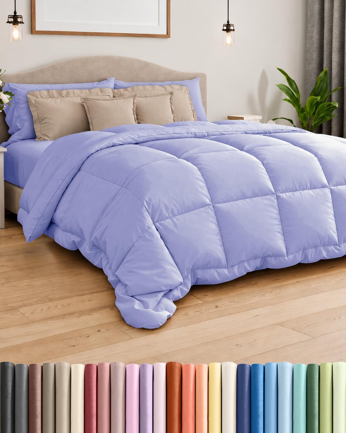 Comforter Twin Size - Down Alternative Duvet Insert - Lavender, 68" x 88"