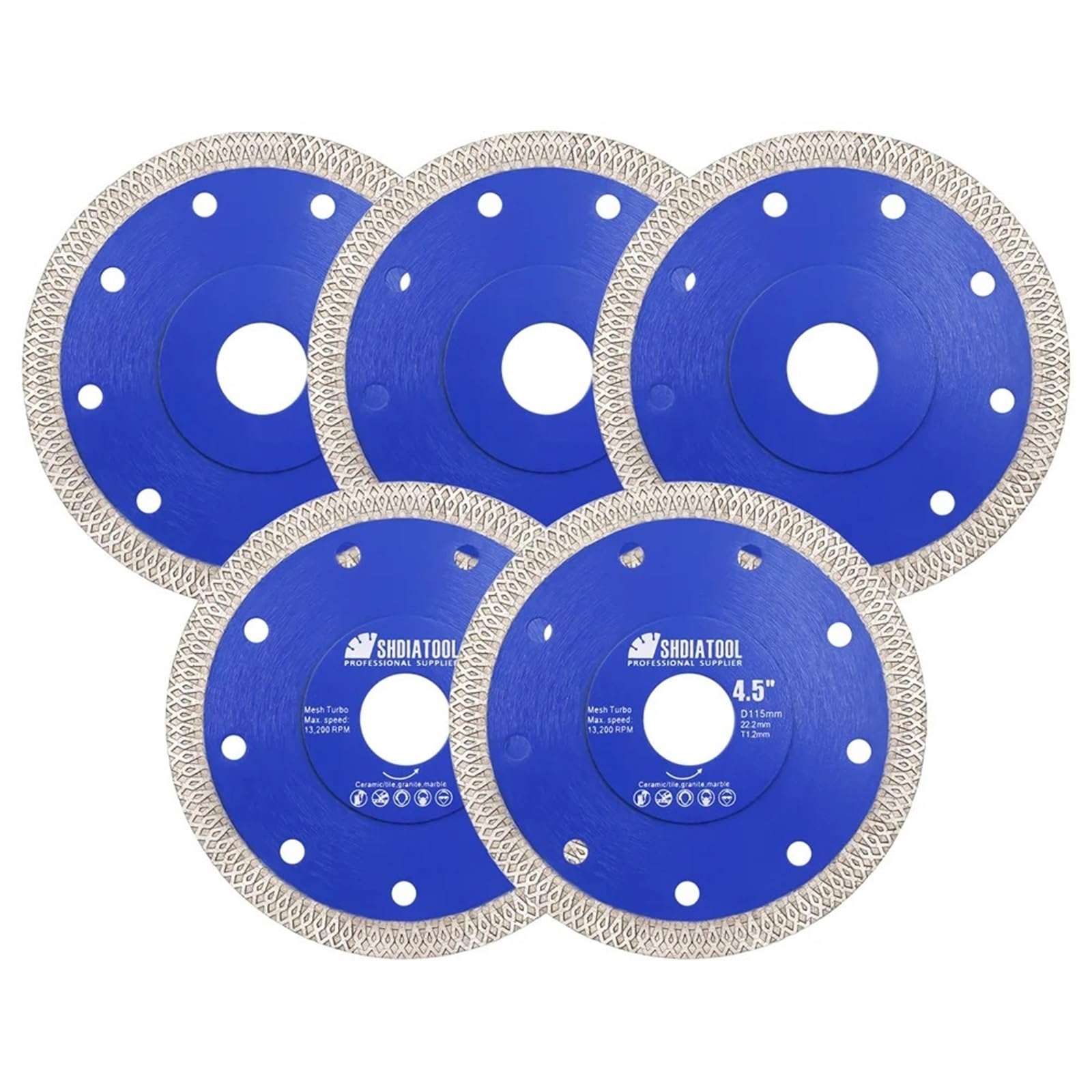 4"/105 mm 4 cale 105 mm 115 mm 5"/125 mm 125 mm tarcza diamentowa Turbo Mesh X do marmuru, ceramiki, porcelany i płytek. (4 cale 105 mm)
