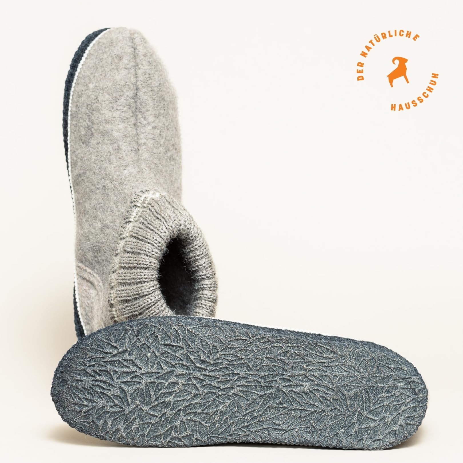 Hüttenschuh Ötz - Hausschuh für Damen & Herren | 100% Schurwolle Beige, 45