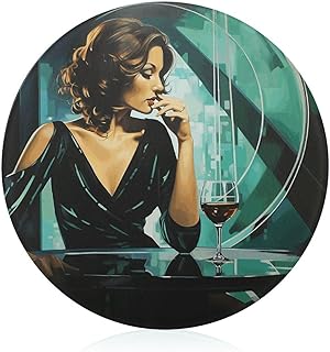 Green Dress Woman Glass Cutting Board Lasting Non-Scratch 7.9 Inch Round...