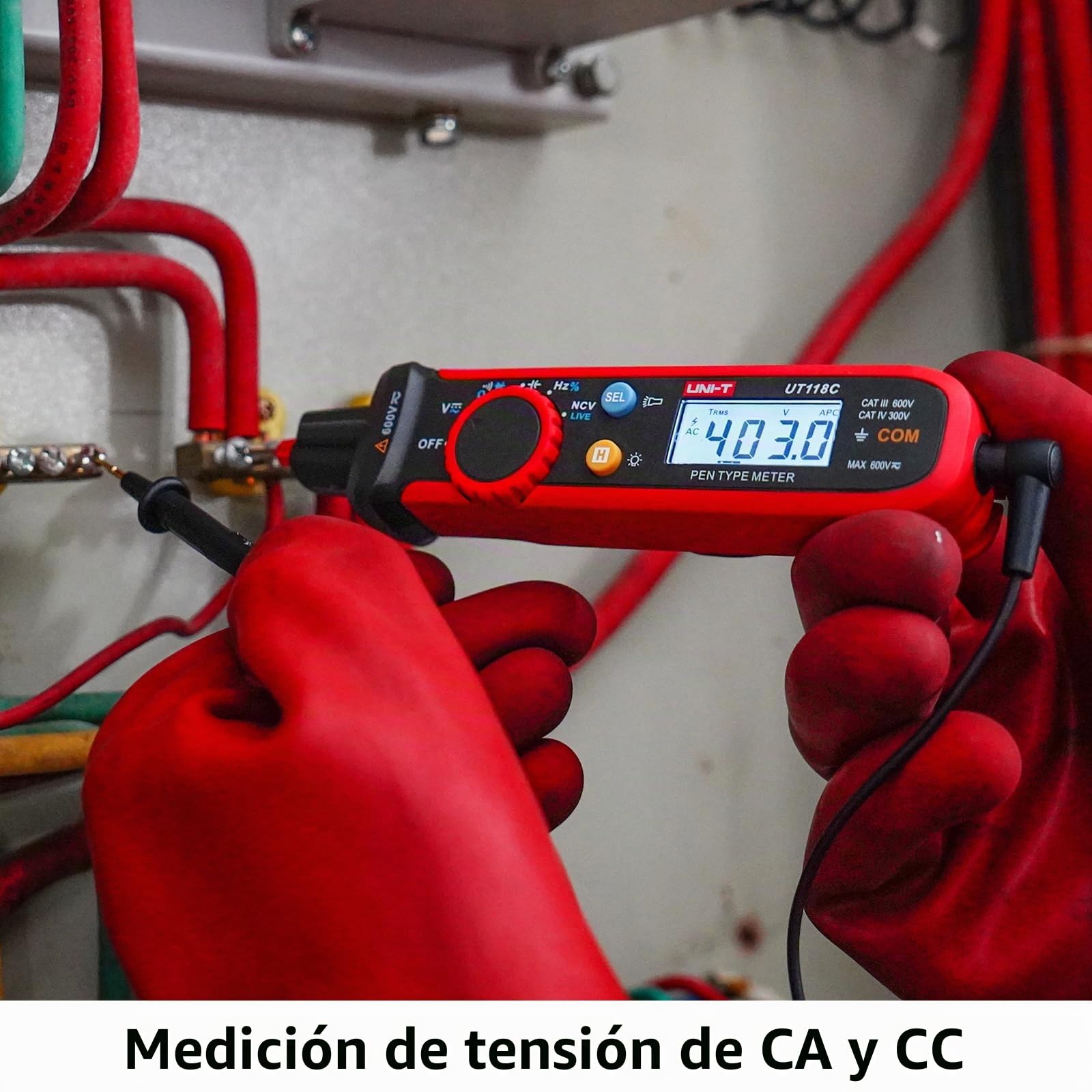 UNI-T UT118C - Multímetro digital True RMS Digital 6000 recuentos AC/DC Voltaje Resistencia Capacidad Frecuencia Diodo EF NCV Multitester