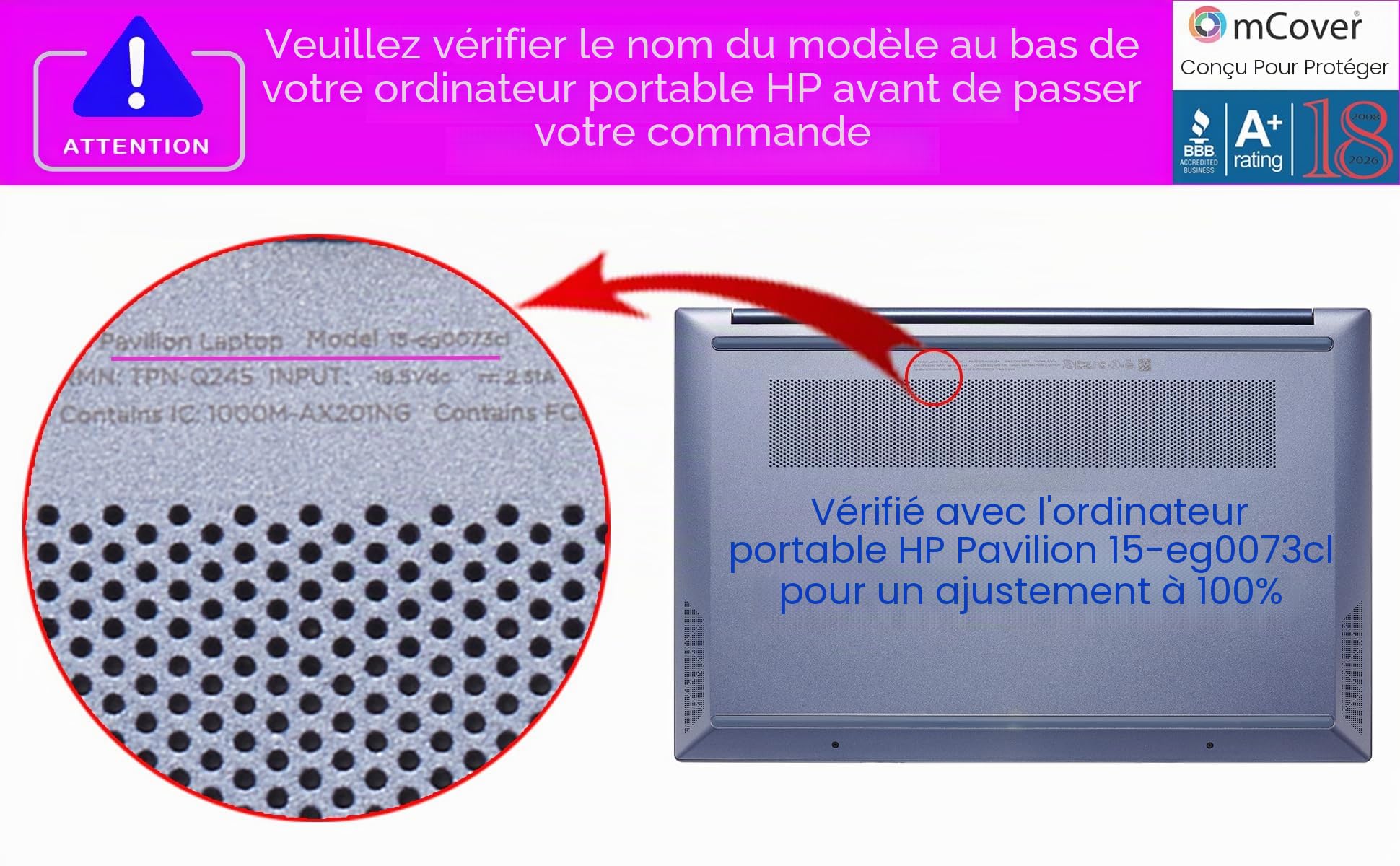 mCover Coque Compatible avec HP Pavilion 15-EGxx/15-EHxxxx 15,6" Uniquement (ne Convient Pas aux Autres Pavilion ou Envy Series) – Bleu