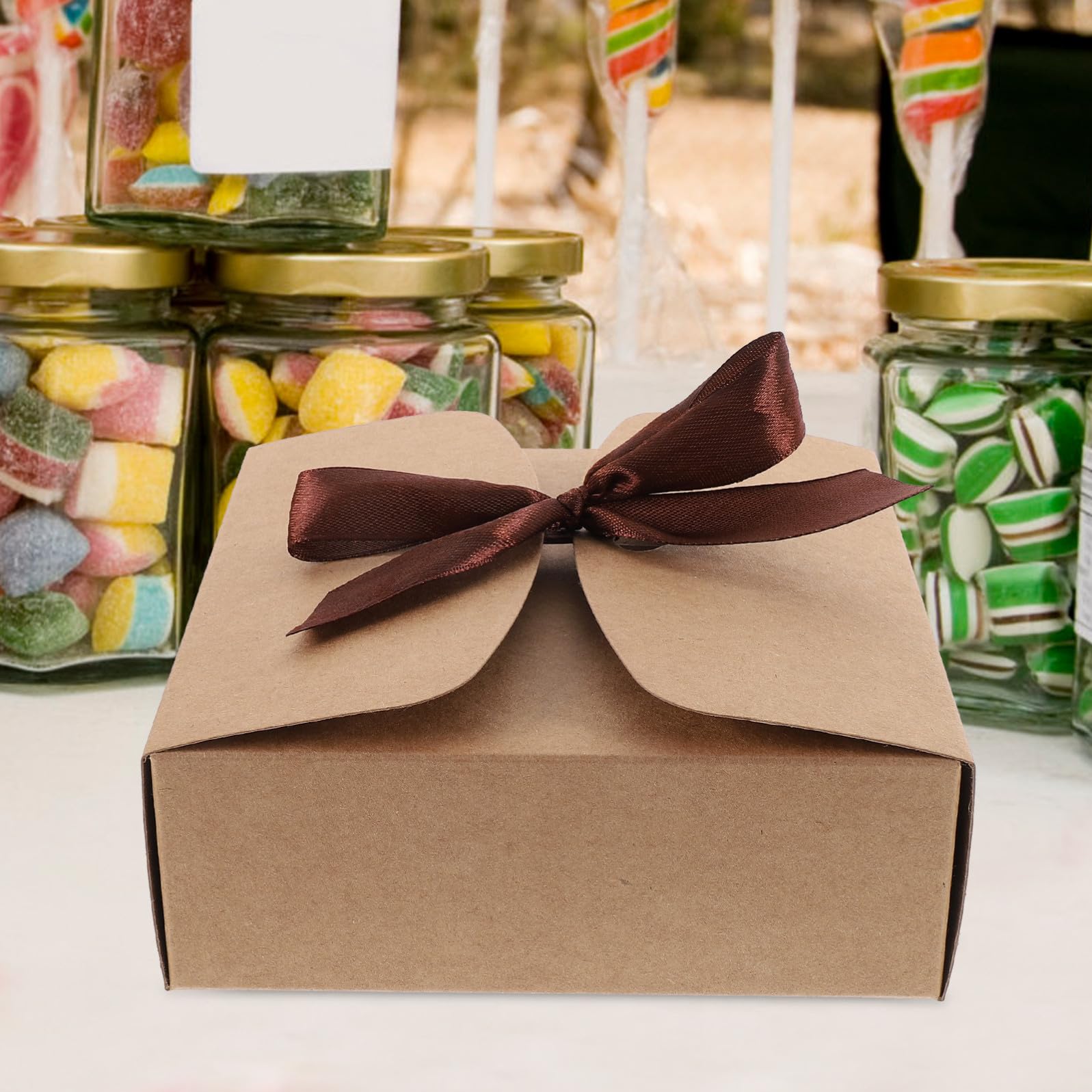 Alasum Scatole Regalo Kraft in Carta 20 Pezzi Quadrate Leggere ed Ecologiche per Festa Nuziale e Confezioni Bomboniere Eleganti