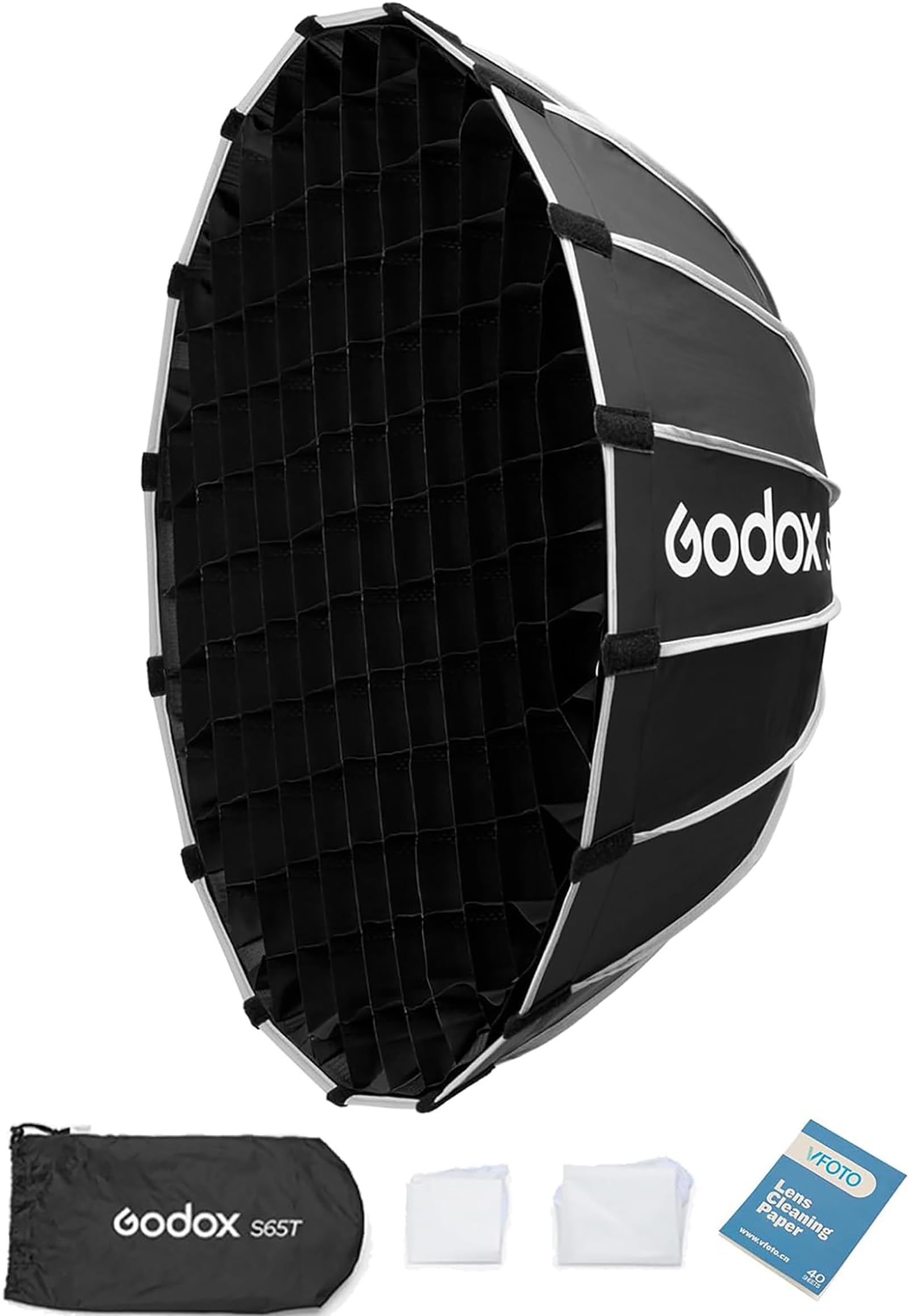 GODOX S65T 65cm Portátil Rápida Liberación Softbox con Panal Grid para Godox MS200-V MS300-V SK400II-V DP400III-V DP600III-V SL60W SL60IID SL60IIBi SL100D SL100Bi AD600BM VL150II VL300II