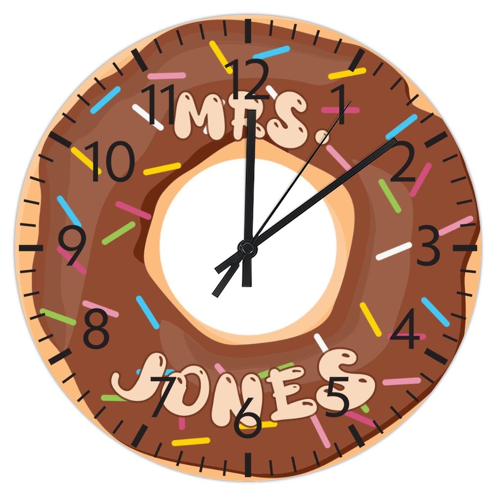 Horloge murale donut 30,5 cm en PVC à pile pour école et bureau