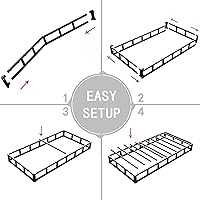 Vista 6 de Somier individual de perfil bajo, somier de 3 pulgadas para cama de tamaño individual, base de cama resistente, base de colchón de metal, fácil