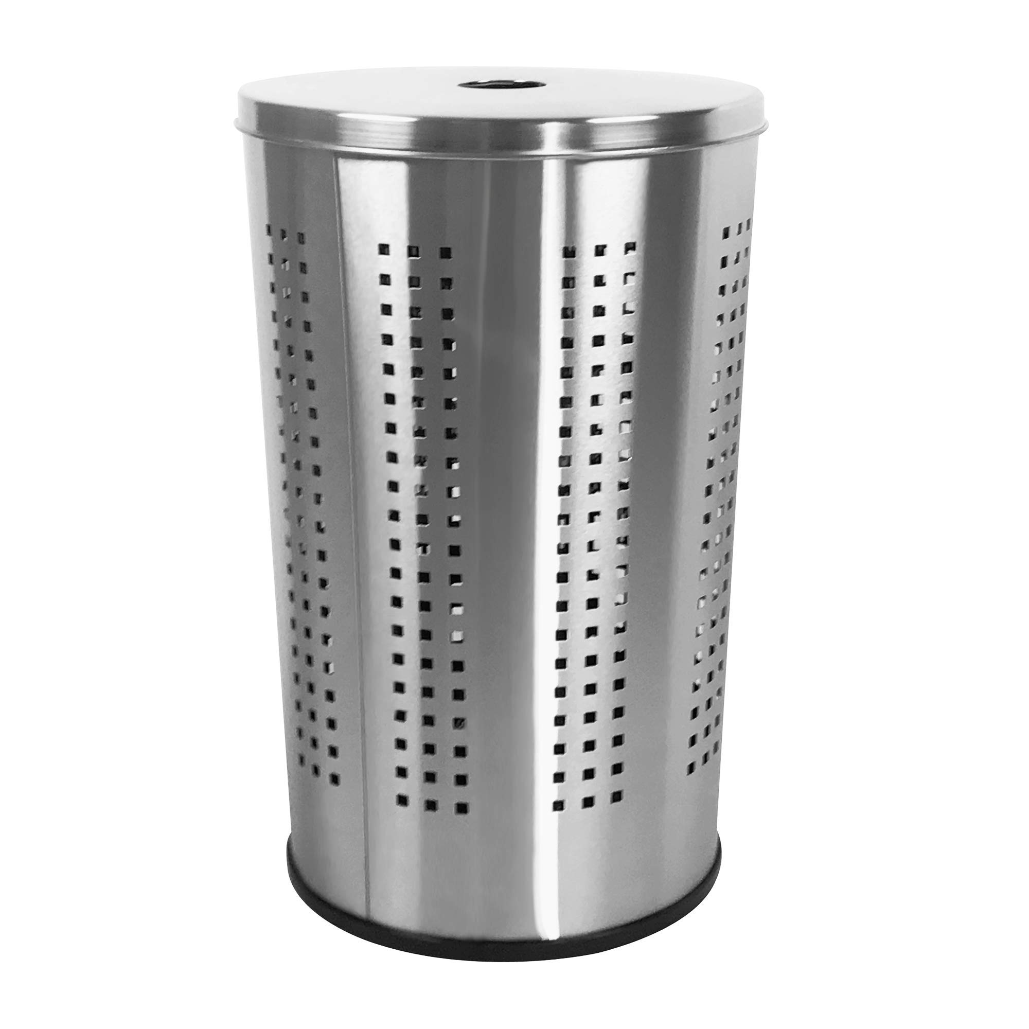 Brushed Stainless Steel Laundry Bin & Hamper | 46L Ventilated Stainless Steel Clothes Basket With Polished Lid | Life Time Warranty| (4 qty Cans)