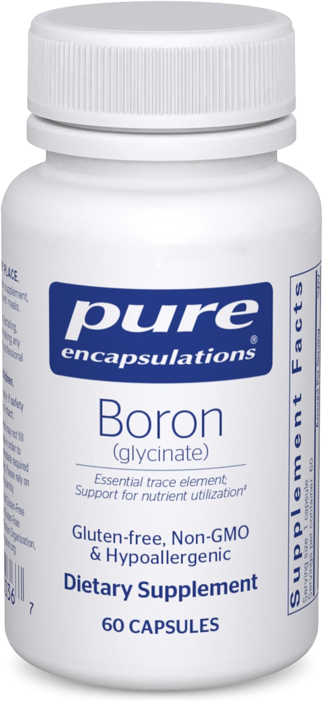 - Boron (Glycinate) - Hypoallergenic Supplement for Healthy Nutrient and Hormone Utilisation - 60 Capsules
