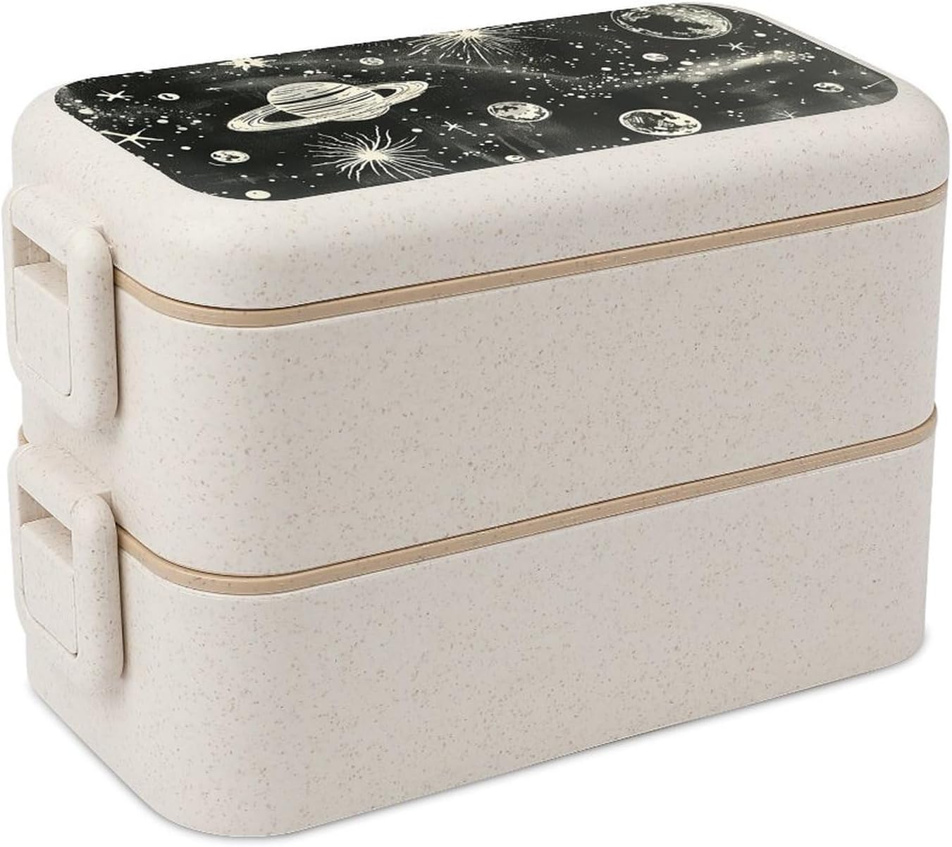 Lunch Box Bento Premium Stars in The Night Printed Bento Box Bento with Spoon And Fork with Compartment Containers Suitable for Men And Women, style