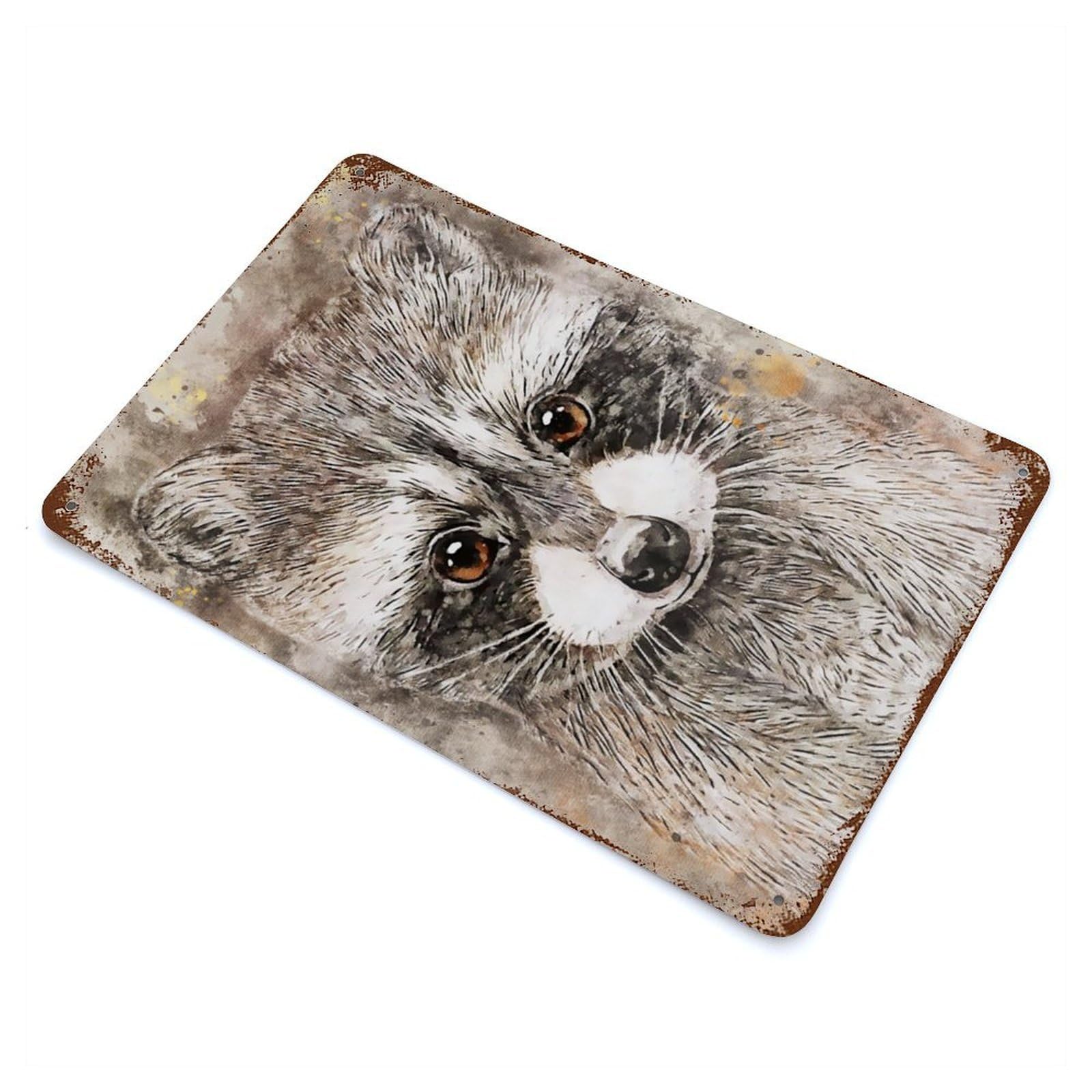 Mongoose Watercolor Decorative Tin Sign 11.8"x7.9", Retro Wall Decor for Living Room, Hallway And Home Decor