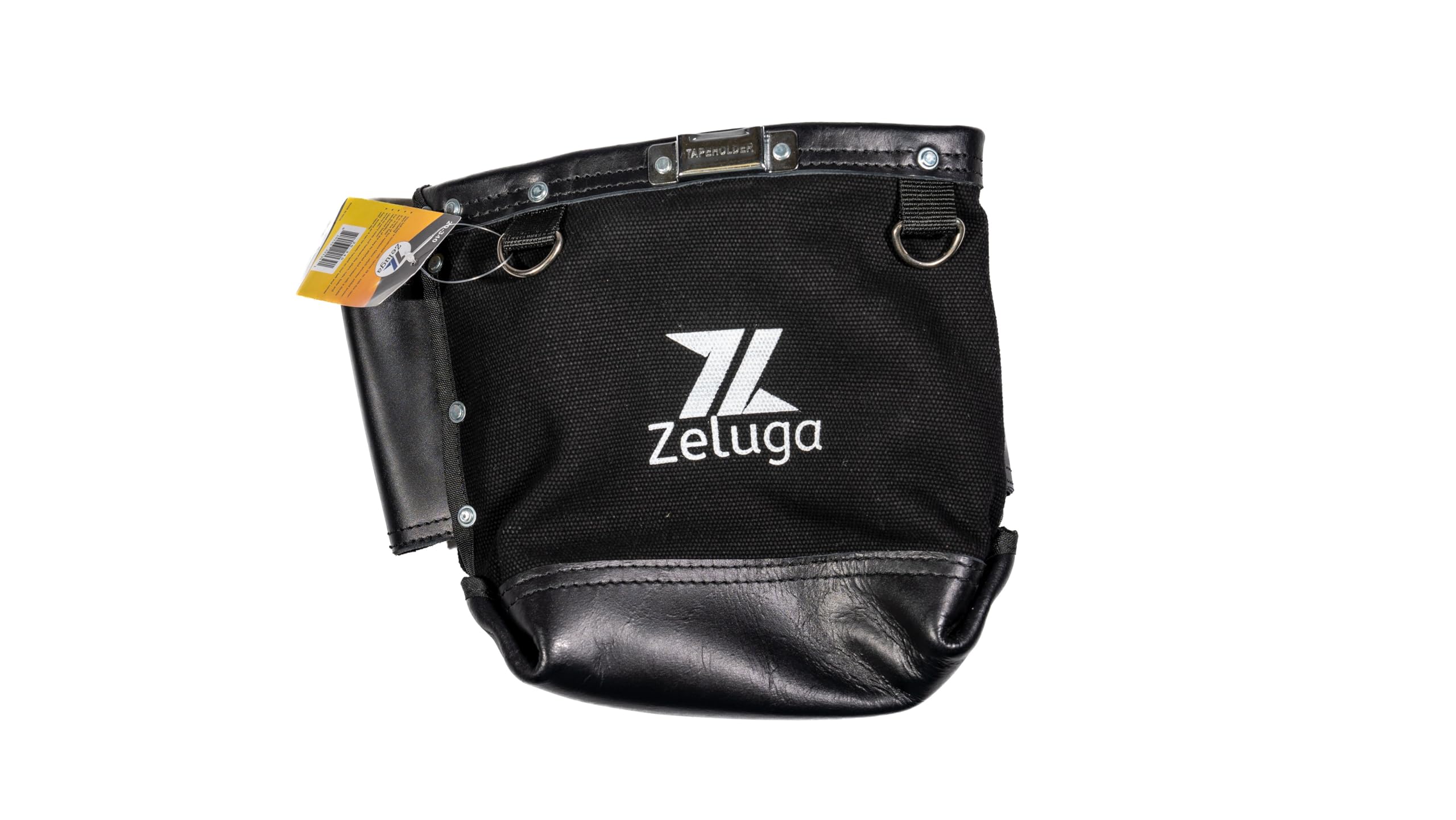 Zeluga 20-340 28 oz lona negra resistente al fuego tela y cuero negro con cinta clip bolsa de perno