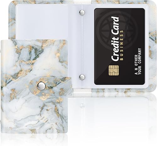 Organizador de tarjetas de visita, soporte para tarjetas de visita RFID, libro de tarjetas de cuero delgado, bolsillo para tarjetas de nombre para