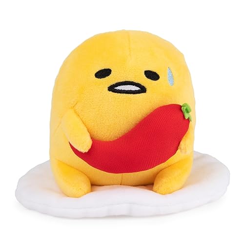 GUND Sanrio Gudetama The Lazy Egg Stuffed Animal, Spicy Gudetama Plush Toy for Ages 1 and Up, 5” - Spicy Gudetama