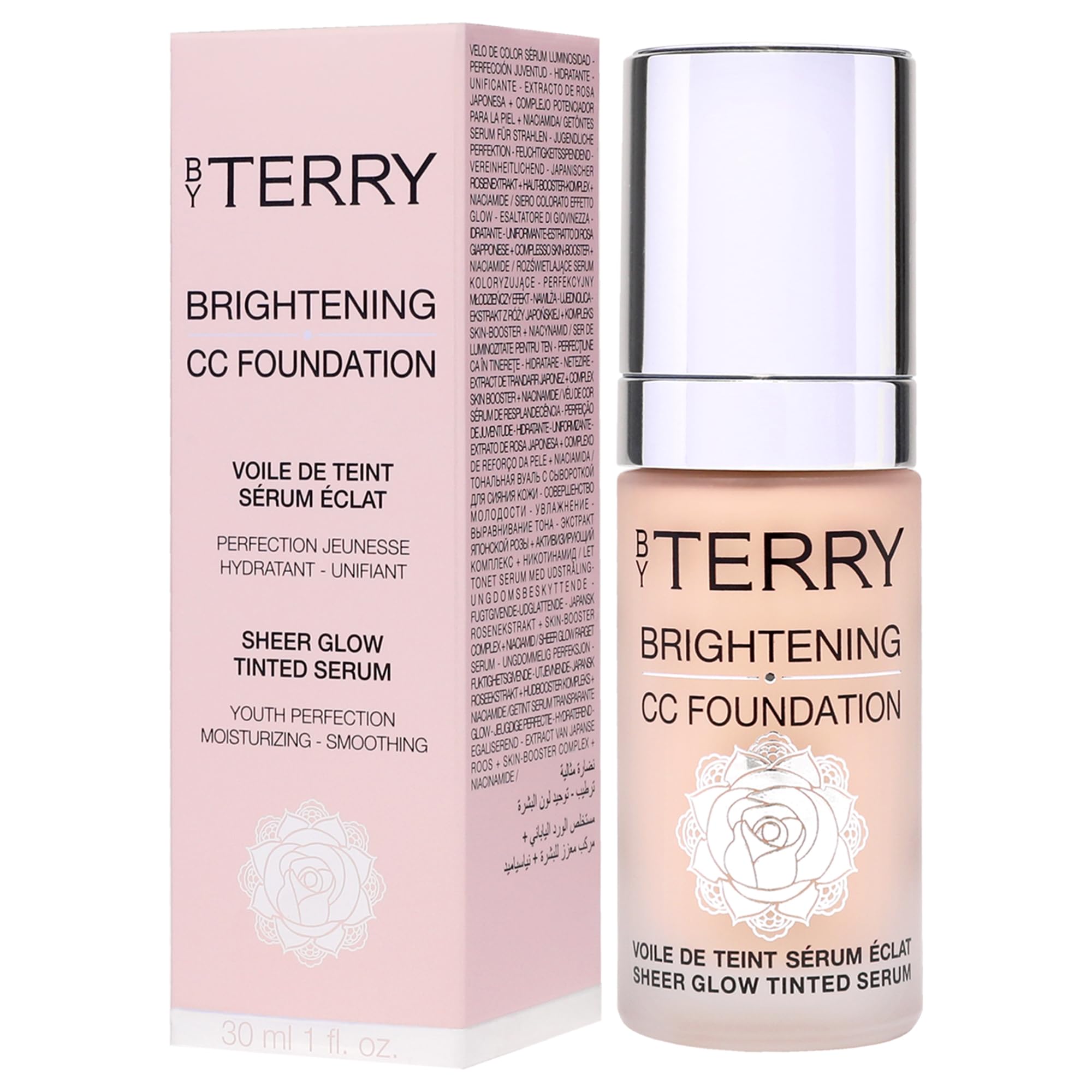 By Terry Brightening CC Foundation, Hydrating Serum Foundation, Ultra-Sheer Finish, Vegan & Cruelty Free, 2C Light Cool
