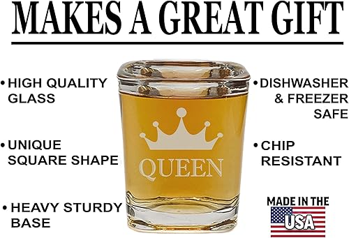 Miniatura 2 de Rogue River Tactical Regalo cuadrado divertido de cristal de chupito de reina para su esposa, mamá, madre, broma broma regalo